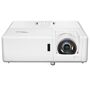 Optoma ZH406ST Full HD Short Throw Laser DLP Home Theater Projector, 4200 Lumens <b>Short throw, compact and virtually maintenance free</b>Project large images with the short throw, 4,200 lumens and 1080p Optoma ZH406ST. The short 0.5:1 throw ratio produces large 100-inch images from only several feet away, ideal for space constrained installations.Compact size, low weight and quiet operation make it perfect for classrooms, meeting rooms, board rooms and digital signage. Four corner correction, 360 Degree and portrait mode operation enable flexible installations.HDMI and VGA inputs provide connectivity to high-quality 4K HDR digital video or legacy analog video sources while LAN and RS-232 enable control via Crestron, Extron, AMX or Telnet. Stereo speakers with 10W per channel provide rich audio for all-in-one applications.<b>DLP Technology</b>DLP (Digital Light Processing) is a proprietary technology from Texas Instruments that offers digital projection with higher contrast, faster response time, good pixel structure and virtually no color degradation.<b>Four Corner Adjustment</b>Four corner geometric correction enables quick and easy image adjustments from any of the corner points of the image. This is ideal for uneven or angled projection surfaces.<b>RS-232 Control</b>Take control of the projector using HEX or ASCII commands via RS-232 cable.<b>Direct Power On</b>Turn on the projector directly from the power source. This feature aids installations that rely on power-on timers. The sleep timer can be used to turn the projector off after a set time.<b>Signal Power On</b>The projector powers on when it receives a signal through the HDMI input. This ensures the projector is turned on at the same time as the source device.<b>Crestron Roomview - NETWORK CONTROL Roomview</b>Software provides a custom configurable interface to monitor, manage and control every device in every room remotely from any computer. Manage up to 250 projectors at the same time (via master PC) Control and alter the projector settings using a simple web browser page, including OSD menu control Set up email alerts for warning messages Ideal for large installations in both educational and business environments 