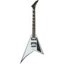 Jackson JS Series Rhoads JS32T Electric Guitar, Amaranth,White with Black Bevels Swift, deadly and affordable, Jackson JS Series guitars take an epic leap forward, making it easier than ever to get classic Jackson tone, looks and playability without breaking the bank. The JS Series Rhoads JS32T has a poplar body and a bolt-on maple speed neck with graphite reinforcement and scarf joint for rock-solid stability. Hosting 24 jumbo frets and pearloid sharkfin inlays, the 12 -16  compound radius fully bound amaranth fingerboard creates the ideal playing surface for fat riffs and easy chording near the black plastic nut while gradually flattening in the upper registers for lightning-quick solos and wide bends without fear of fretting out.A pair of Jackson high-output humbucking pickups with ceramic magnets cranks out clear tone with plenty of girth. The neck position delivers bright highs while the bridge adds plenty of crunchy distortion that can be shaped with a three-way toggle switch and single volume and tone controls. Enjoy accurate string action and spacing and improved sustain, courtesy the Jackson compound radius compensated TOM-style bridge, which perfectly matches the fingerboard's radius. This angular battle-tested axe is available in White with Black Bevels and is finished off with a black pickguard and black hardware.<b> Jackson High-output Humbucking Pickups </b>These Jackson high-output humbucking pickups are painstakingly voiced for full, rich tone while providing maximum overdrive and sustain.<b> Jackson Compensated And Adjustable String-through-body Bridge </b>With this TOM-style bridge, you can choose the perfect distance from the saddle to the nut for every single string, obtaining a 100% perfect intonation along with dynamic response and endless sustain. 