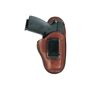 Bianchi 100 RH Professional Inside Waistband Leather Holster for Standard Pistol This leather inside the waistband holster meets the requirements for deep concealment applications. This design features a high back that provides a shield between the body and the sharp edges of the pistol for comfort and to protect clothing. It is designed to ride at the optimum angle inside the waistband to allow for a proper firing grip. The belt clip provides easy on/off convenience and securely anchors the holster to the belt. 
