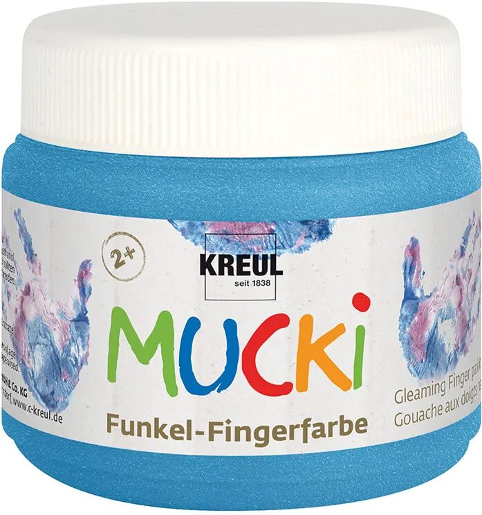 KREUL Funkel-Fingerfarbe MUCKI® in diamantenblau 150 ml