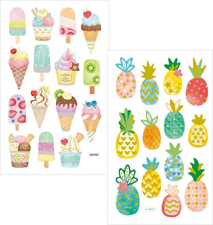 folia Soft-Sticker TROPICAL 28-teilig in bunt