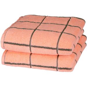 ROSS Handtücher »Cashmere Überkaro«, (2 St.), in modischen Farben peach pink