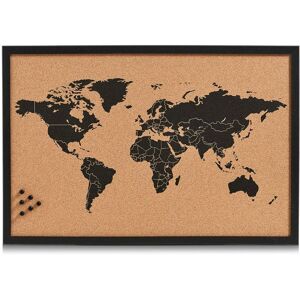 Zeller Present Pinnwand »World«, Memoboard, aus Kork, Motiv Weltkarte schwarz/braun Größe