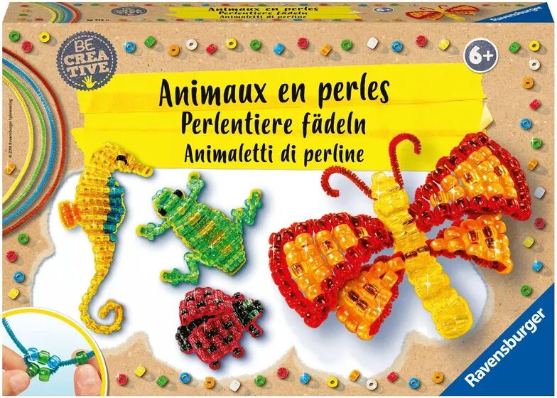 Ravensburger Verlag Bastel-Set BE CREATIVE – PERLENTIERE FÄDELN mit 900 Perlen