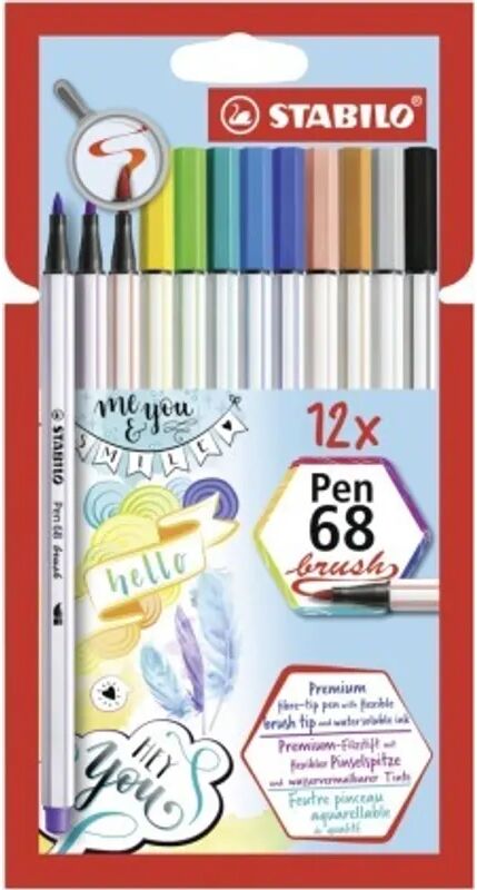 STABILO® Filzstift STABILO® Pen 68 BRUSH 12er im Kartonetui