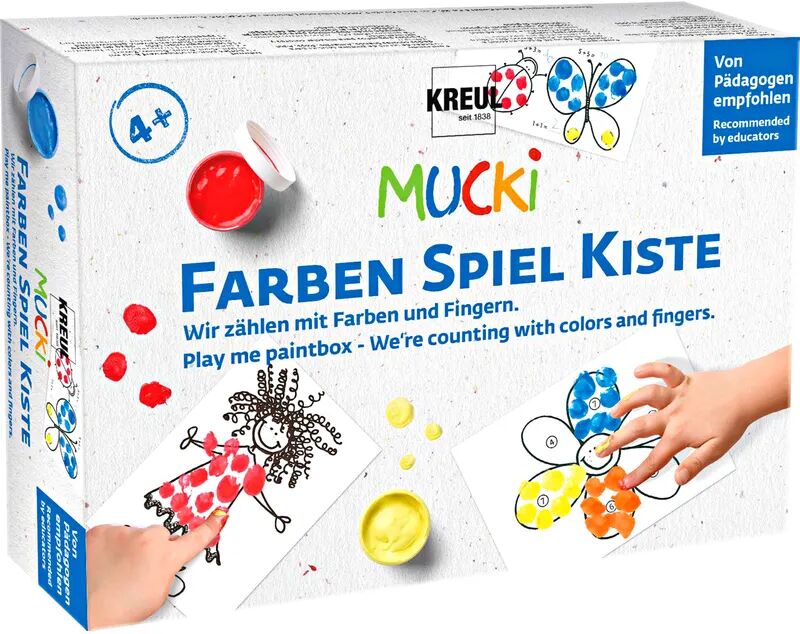 KREUL Fingerfarben MUCKI® FARBEN-SPIEL-KISTE – Wir zählen mit Farben und Fingern