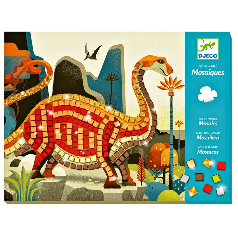 Djeco Mosaik-Bastelset METALLISCHE DINOSAURIER mit Moosgummi