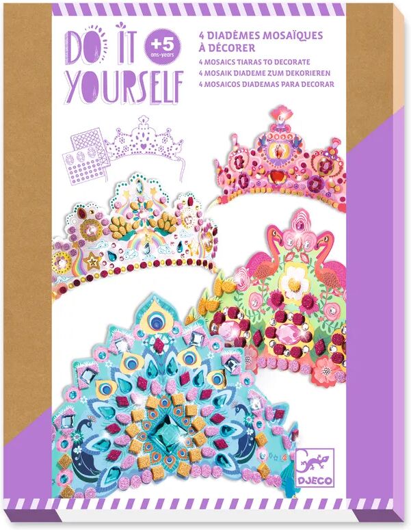 Djeco Mosaik-Diademe DO IT YOURSELF – WIE EINE PRINZESSIN mit Glitzersteinen