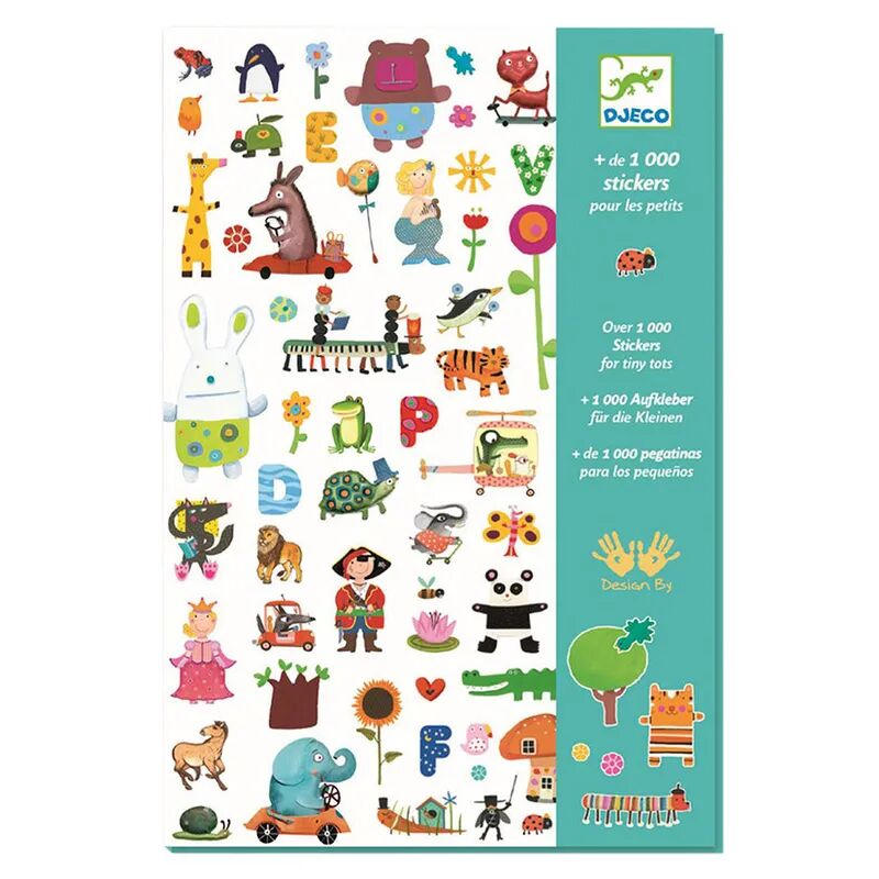 Djeco Riesen-Sticker-Set FOR LITTLE ONES mit 1000 Stickern in bunt