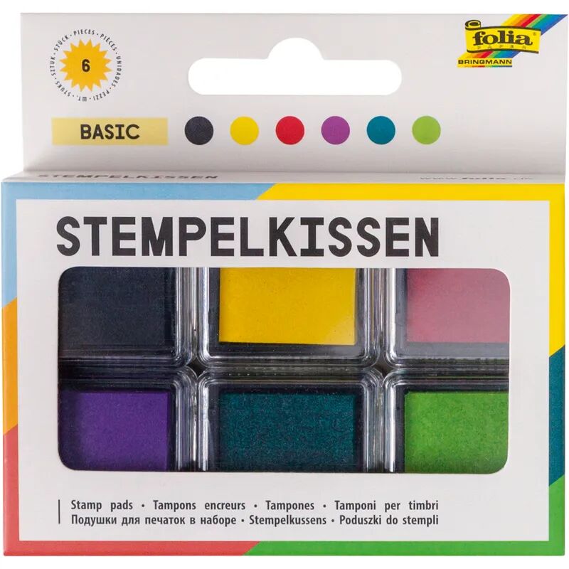 folia Stempelkissen-Set BASIC 6-teilig in bunt