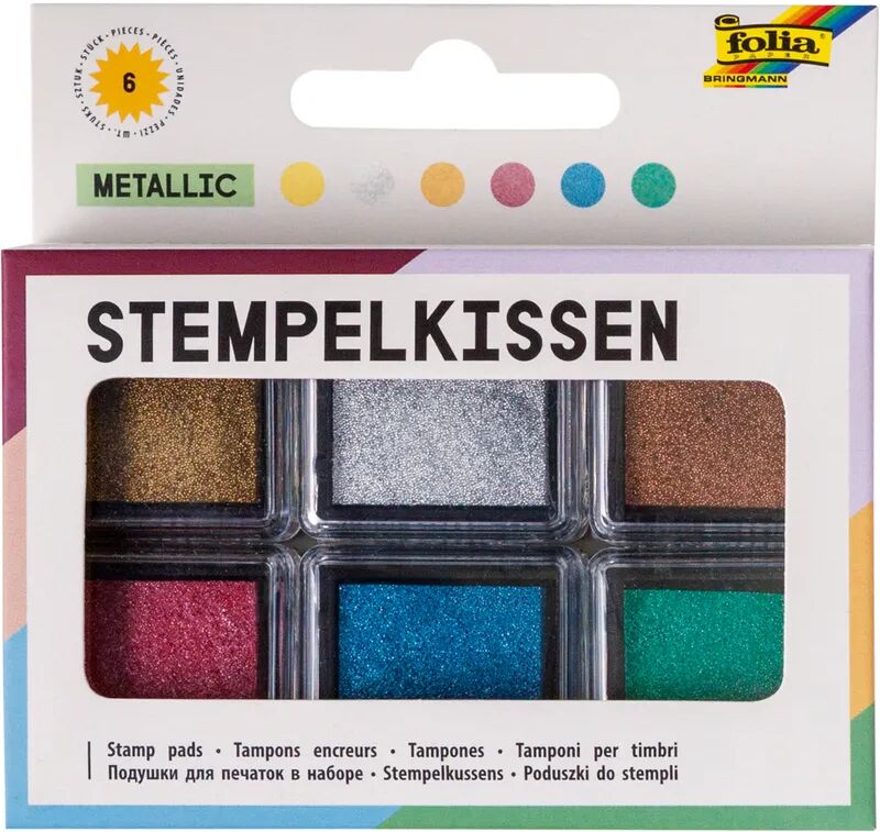 folia Stempelkissen-Set METALLIC 6-teilig in bunt