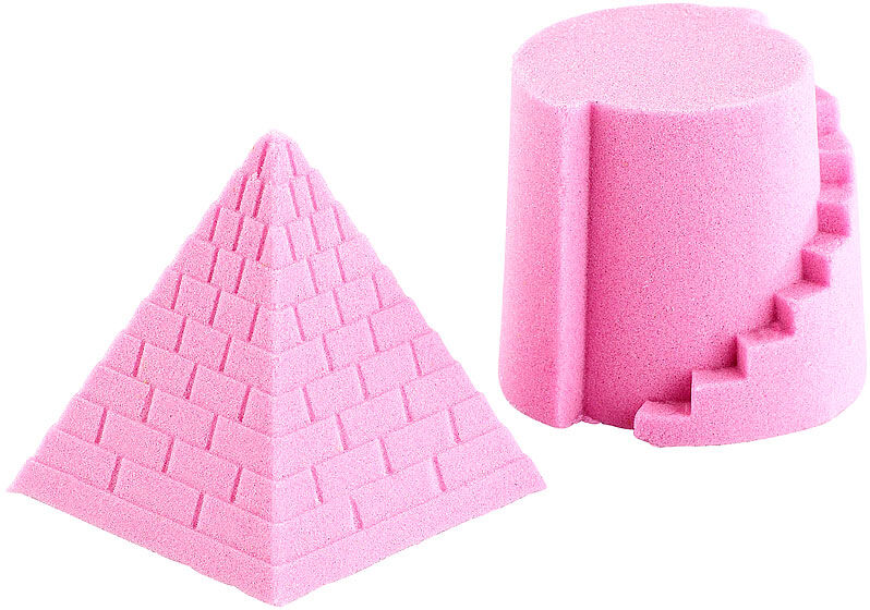 Playtastic Kinetischer Sand, formbar und formstabil, fein, pink, 500 g