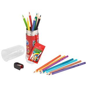 FABER-CASTELL Colour Grip Rakete Buntstifte farbsortiert, 15 St.