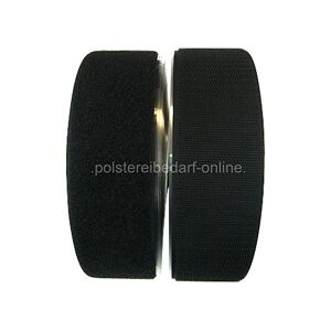 polstereibedarf-online 10 Meter Klettband Flausch u. Haken Schwarz 5 cm