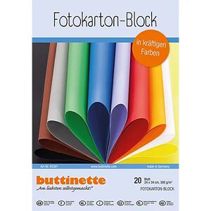 buttinette Fotokarton-Block, bunt, 24 x 34 cm, 20 Blatt