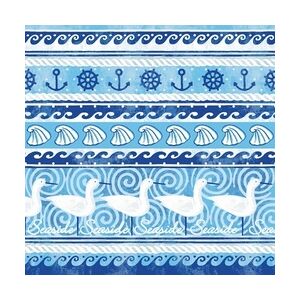 Sovie HOME Serviette Seaside in Blau aus Linclass® Airlaid 40 x 40 cm, 12 Stück - Maritim