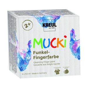 Kreul Mucki Funkel-Fingerfarbe 4er Set je 150 ml