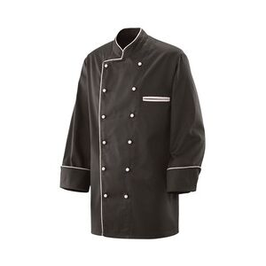 Exner 207 - Kochjacke schwarz langarm mit Paspel in verschiedenen Farben : weiß 65% Polyester 35%Baumwolle 220 g/m2 2XL
