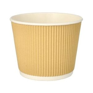 500 Suppenbecher To Go Pappe rund 998 ml Ø 13,5 cm · 10,8 cm braun/weiss Ripple Wall