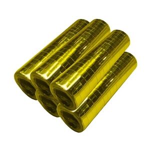 5 Glitzer Luftschlangen gold metallic