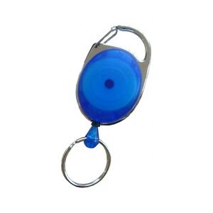 JOJO – Ausweishalter Ausweisclip Schlüsselanhänger ovale Form, Metallumrandung Schlüsselring, Farbe transparent blau - 100 Stück