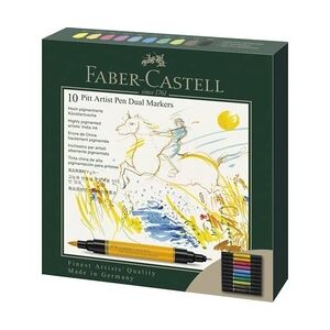 Fasermaler 0,8mm Dual 10ST sortiert Pitt Artist Pen Dualmarker