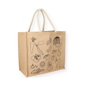 Nette 10 Tragetaschen aus Jute natur Jutetaschen 420 + 200 x 380 mm