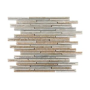 KNG Mosaikfliese Quarzit Mini-Sticks 30 x 30 cm multicolor