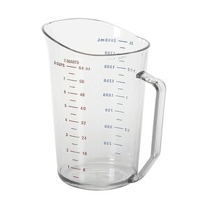 Cambro Camwear® Polycarbonat Messbecher 2 Liter, mit Messskala, durchsichtig, 12 Stück im Karton - 200MCCW135