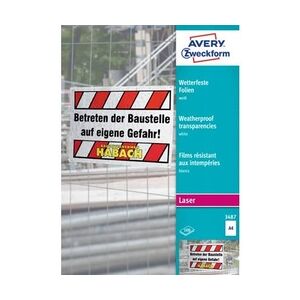 Avery Zweckform Wetterfeste Folie, A4, beidseitig beschichtet, 100 Bogen