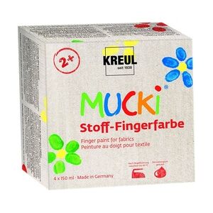 C. KREUL Kreul Mucki Stoff-Fingerfarbe 4er Set je 150 ml