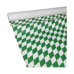 JUNOPAX Papiertischdecke Raute grün-weiß 50m x 0,75m, nass- und wischfest