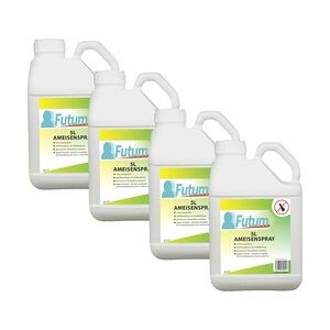 Futum 4x5 Liter Ameisen-Spray bekämpft Eier, Larven, Insekten auf Wasserbasis, geruchsarm, Sofortwirkung ohne Flecken F001160-06