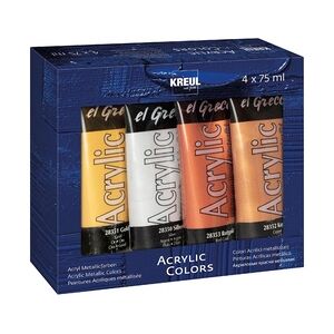 Kreul el Greco Acrylic 75 ml 4er Set Metallic Colors