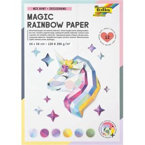 Folia Magic Rainbow 12 Blatt Irisierendes Bastelpapier 24 X 34 Cm 120 & 250 G/m²
