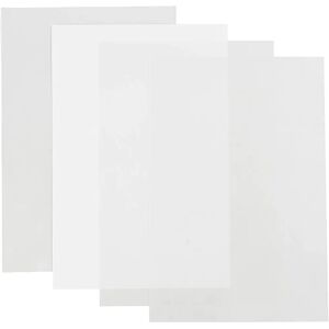 Creativ Company Schrumpffolienplatten Plastikschrumpfplatten Glänzend Transparent Matt Transparent Mattweiß 20x30 Cm Dicke 03 Mm 4 Blatt