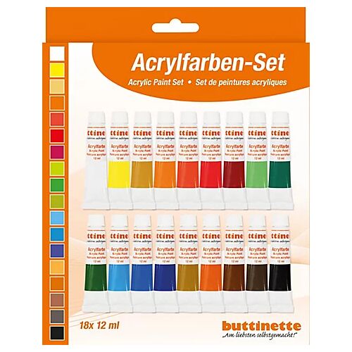 buttinette Acrylfarben, 18x 12 ml