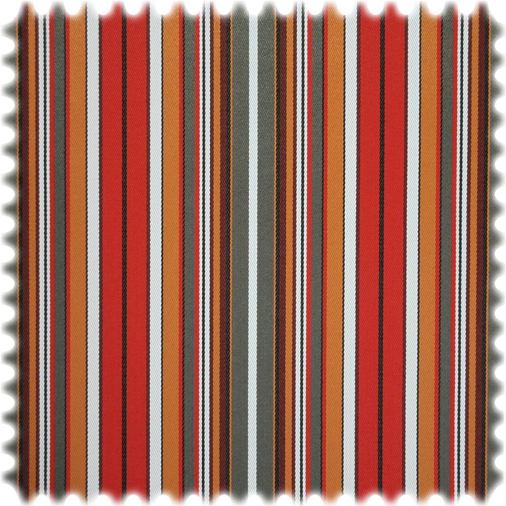 polstereibedarf-online UV Beständiger Outdoor & Boot Möbelstoff Solar Stripe Rot / Orange mit Sanitiz