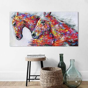 Shoppo Marte Two Horses Watercolor Decorative Oil Painting Living Room Decoration Painting Frameless Core, Size:50×100 cm(Two Horses)