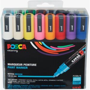 Uni-Posca Posca Marker Set 16-p Mixade Färger PC-5M Spets 1,8-2,5 mm