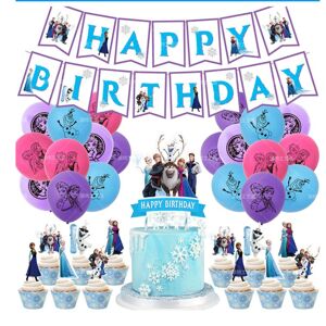 Frozen Barnkalas Balloonbåge - Tillykke med fødselsdagsfesten