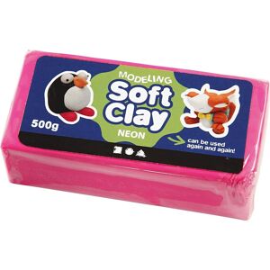 Soft Clay Modellervoks   500g   Neon Pink