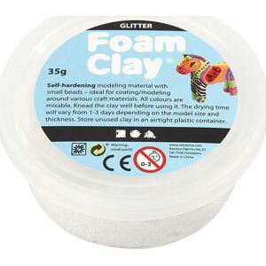 Foam Clay Modellermasse   Glitter   Hvid