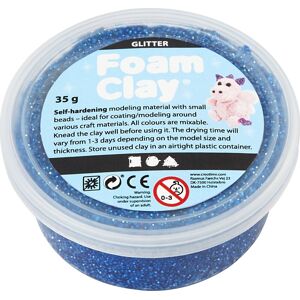 Foam Clay Modellermasse   Glitter   Blå