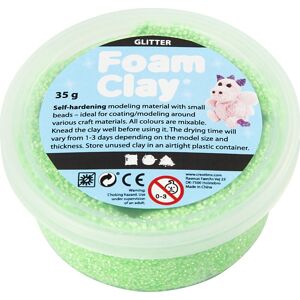 Foam Clay Modellermasse   Glitter   Grøn