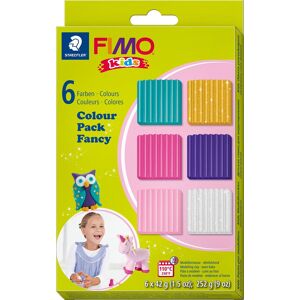 Fimo Kids Ler Colour Pack, 6 X 42g, Fancy