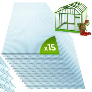 FF Europe Gennemsigtige Polycarbonat Plader Til Drivhus - 4 Mm, 11 M² Dobbelt Lag 1210 X 605 Mm