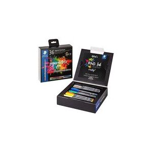 Staedtler® Multiink Pigment Arts brush pen - med 36 stk. ass. farver