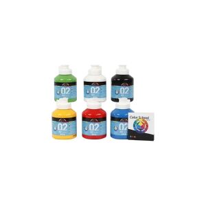 CCPAS Acrylfarve 32132 A-Color 500 ml ass. farver - (pakke á 6 stk.)