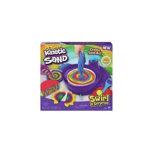 Spin Master Kinetic Sand KNS ACK Swirl N Surprise GML, Kinetisk sand til børn, 3 År, Flerfarvet